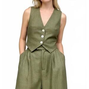 NEW ROSE VELVET diane vest in olive